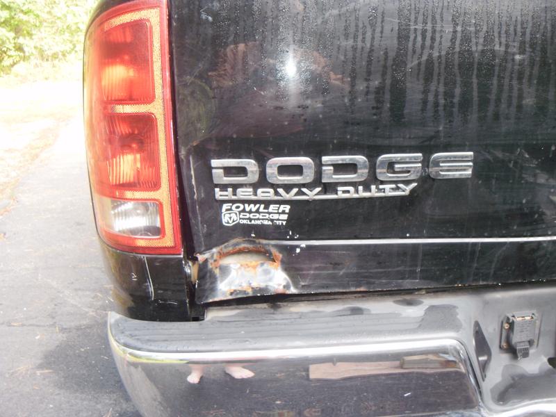 Patched the Hole in the Pickup truck Tailgate with Rivites and it worked well!