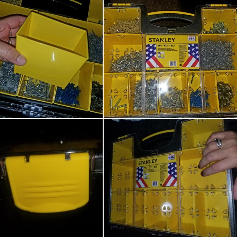 Stanley 2 Compartment Tool Organizer 19-7/8 W x 12-1/4 Deep x 6-5/8 H, Plastic, Black/Yellow STST19950 - 36092948