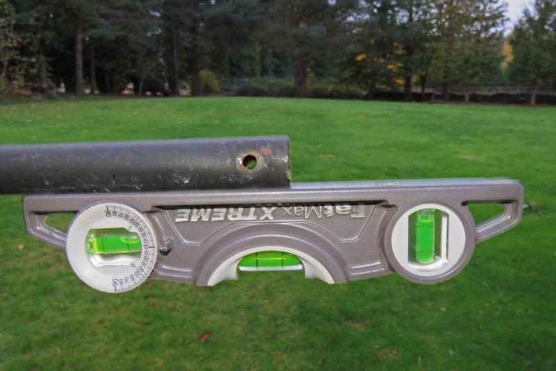Level upside down, on steel tube being held in place with one magnet.