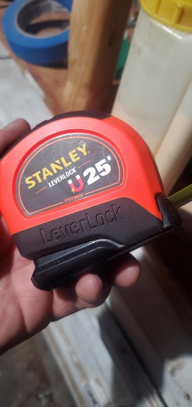 912387-8 Stanley Tape Measure: 25 ft. Blade L, 1 in Blade W, in/ft/ Fractional, Closed, Steel