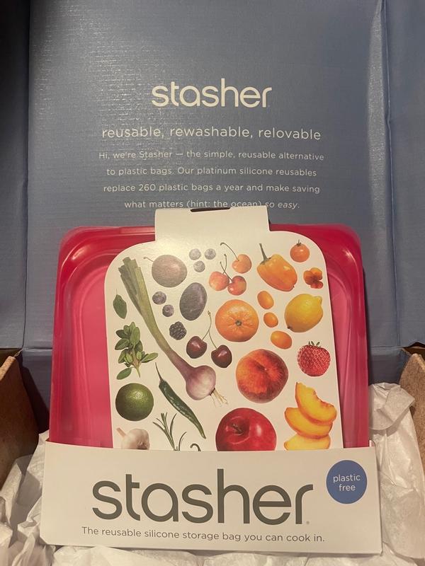 Stasher Stand-Up Silicone Bag Food Storage Leakproof, 1.6-L