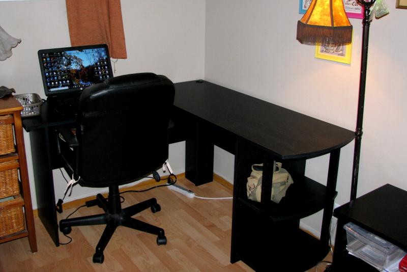 Dorel L Shaped Desk With 2 Shelves Black Ebony Ash Staples Ca