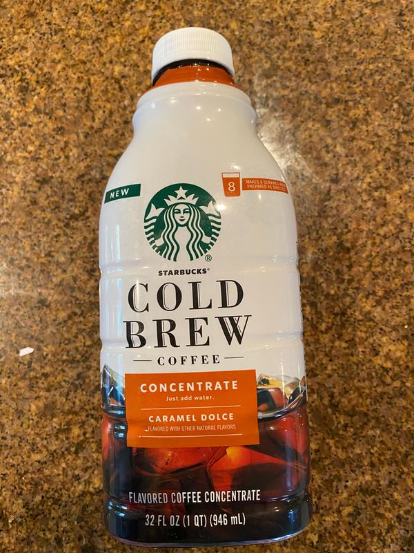 Starbucks Coffee Concentrate, Medium Roast, Cold Brew, Caramel Dolce 32 Fl  Oz, Instant