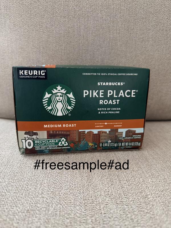 Starbucks Pike Place Roast, Whole Bean Coffee, Medium Roast, 12 oz