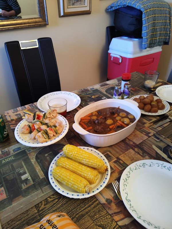 All cooked in slow cooker even the corn on the cob!!
