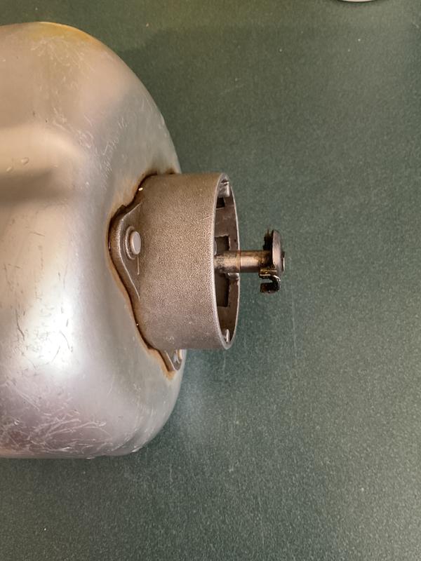 shaft outside of pan sticking out