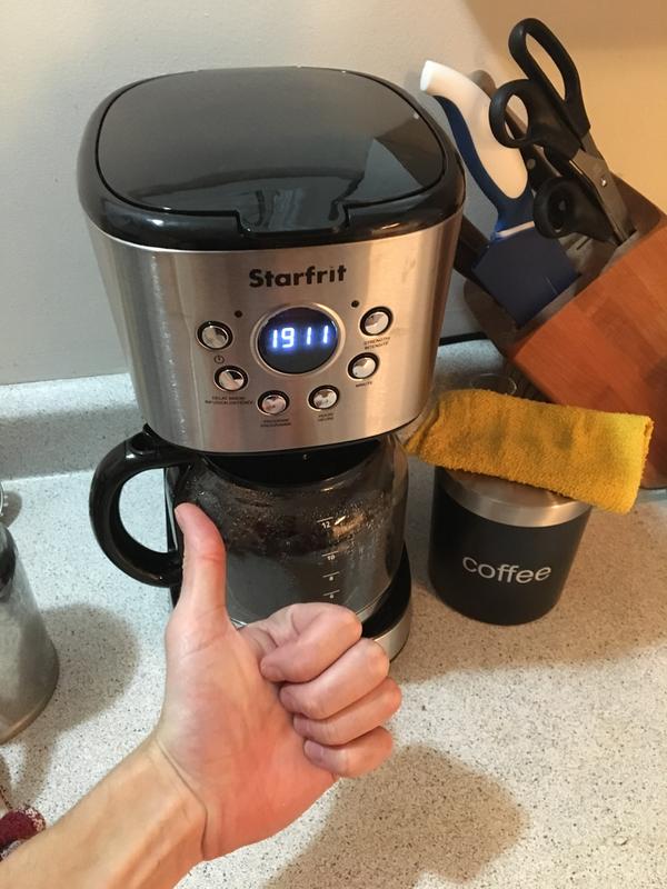 Starfrit 12-Cup Drip Coffee Maker - Programmable - 900 W - 1.90 quart - 12  Cup(s) - Multi-serve - Timer - Black, Stainless Steel - Glass Body