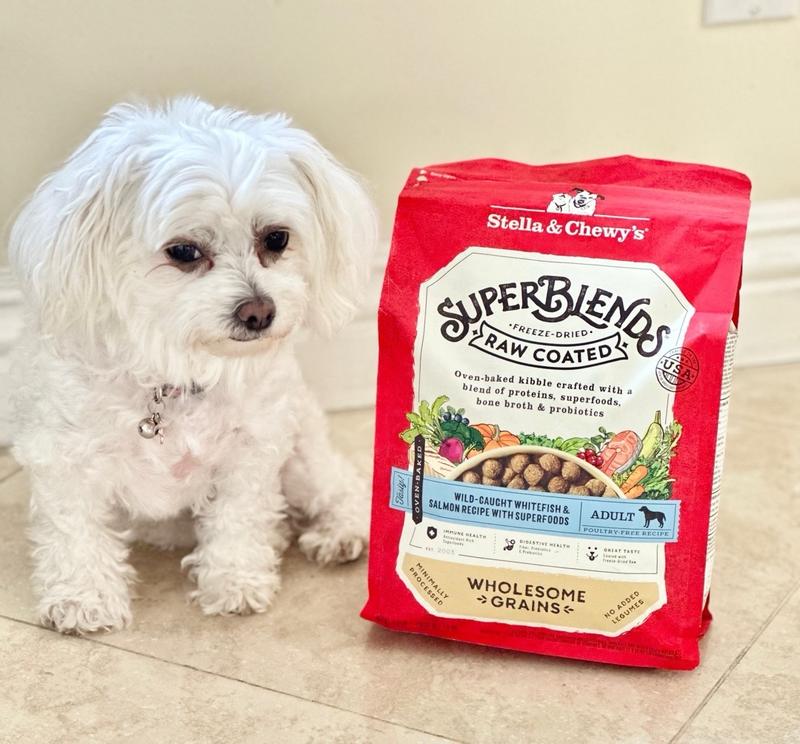 SuperBlends Whitefish Salmon Dry Dog Food: Raw Coated Oven Baked