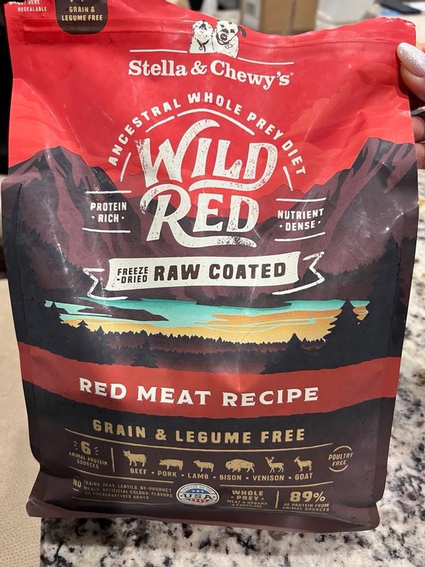 Wild Red Grain Free Dog Food: Whole Prey Red Meat Recipe, Raw Coated Kibble  - Protein Rich, Legume Free Dry Dog Food