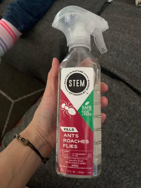 STEM Kills Ants, Roaches and Flies: plant-based active ingredient bug spray,  botanical insecticide for indoor and outdoor use; 12 fl. oz. 1 pc