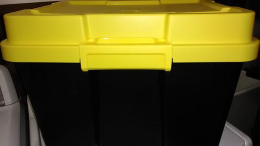 Sterilite 18319Y04 20 Gallon Plastic Storage Container, Yellow