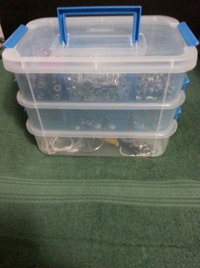 Sterilite Stack & Carry 3 Layer Handle Box & Tray, Clear