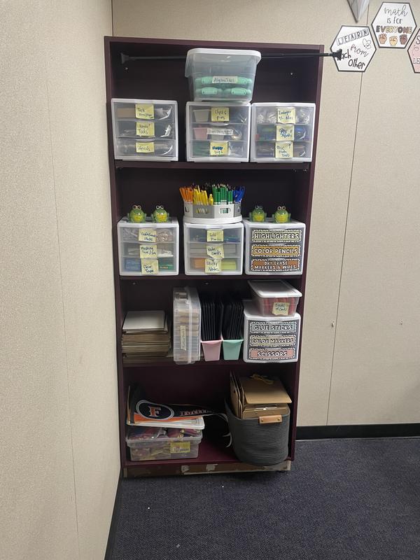 All supplies freshly organized, before being labeled nicely