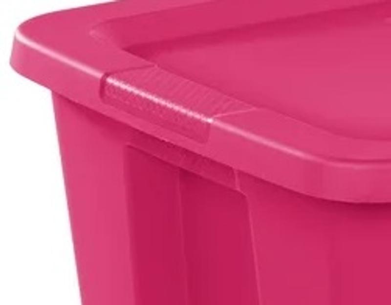 Sterilite 18 Gallon Tote Box Plastic, Blush Pink 