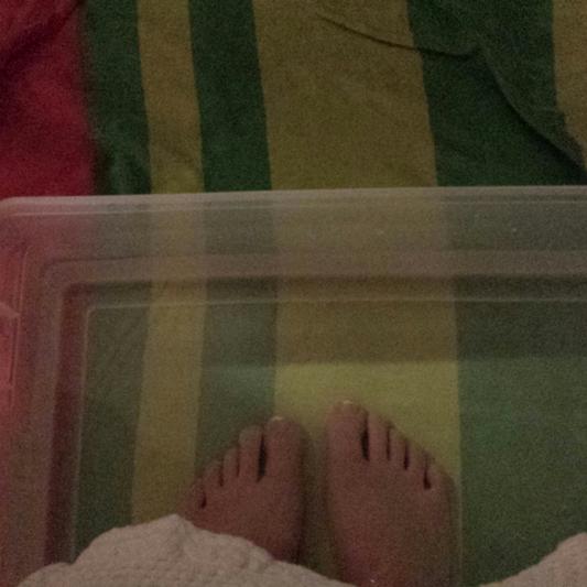 Sterilite Storage Bin Turned Foot Bath!