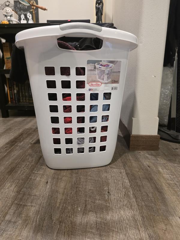 Sterilite Laundry Hamper, White - 2 Bushel Capacity With Ventilation Holes