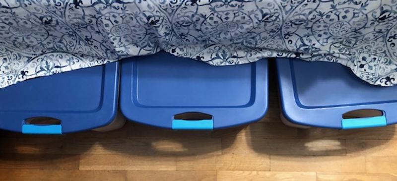 Three Sterilite Tubs Under My Bed
