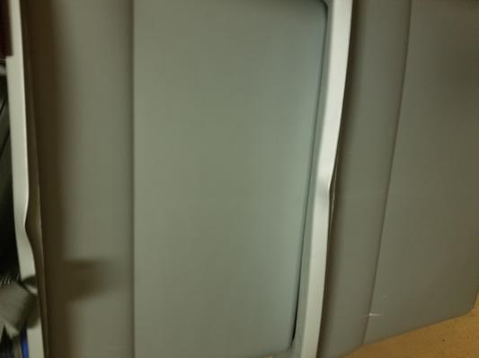 Bowed out in the middle.