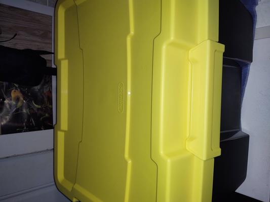 Sterilite 18319Y04 20 Gallon Plastic Storage Container, Yellow