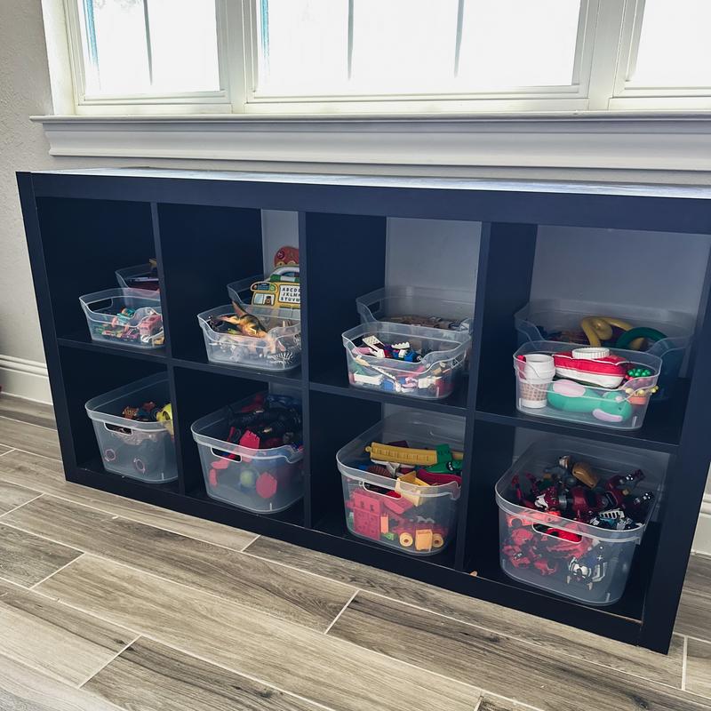 Sterilite 9.5 x 6.5 x 4 Inch Clear Open Storage Bin with Carry Handles ...