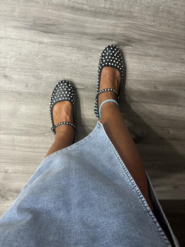 Steve Madden Women's Vinetta-R Rhinestone Mary Jane Flats
