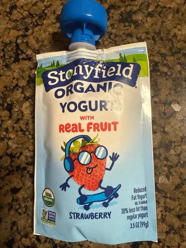 Stonyfield Organic Kids Strawberry Lowfat Yogurt Pouches, 4 Ct
