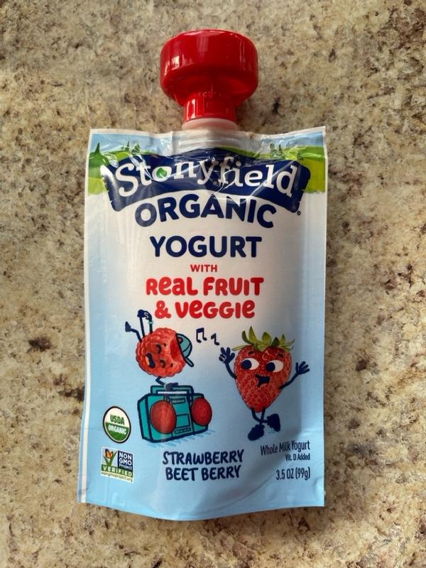 Stonyfield Organic Strawberry Beet Berry Whole Milk Yogurt Pouches
