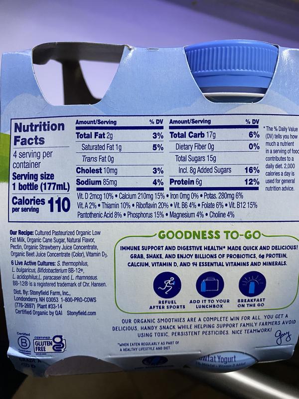 Nutrition Facts Stonyfield Plain Baby Yogurt Plain Yogurt
