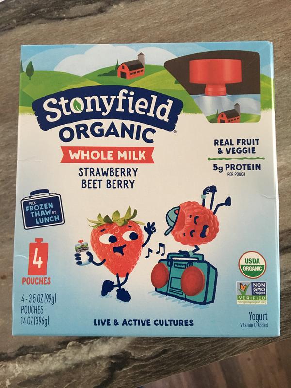 Stonyfield Organic Kids Vanilla Whole Milk Yogurt Pouch, 3.5 oz