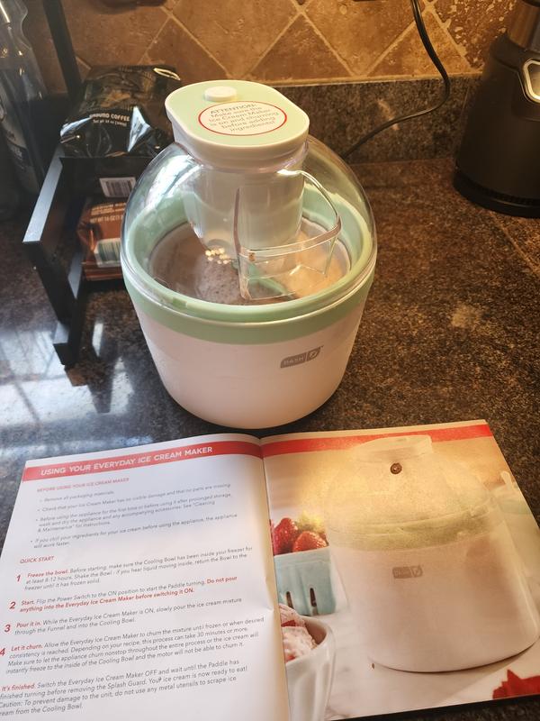  DASH Everyday Ice Cream Maker for Gelato, Sorbet, Frozen Yogurt  + Ice Pops, with Mixing Bowl & Ice Pop Molds + Recipe Book, 1 Quart - Aqua:  Home & Kitchen