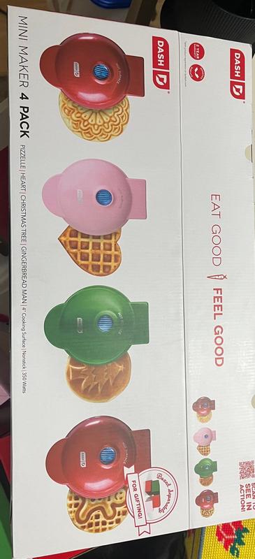 MyMini Deluxe Value Box Set Includes Waffle Maker Griddle Donut Maker and Omelette Maker 4 Pack