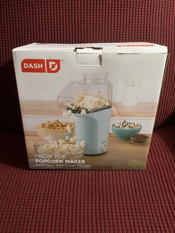 Dash Popcorn Maker Fresh Pop Hot Air Popper 16 Cups 1400 Watts