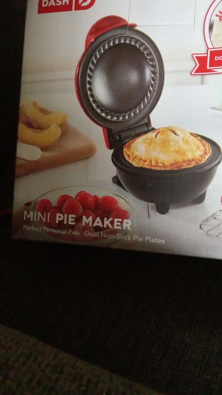 Dash Mini Pie Maker in Red Dual Non Stick Pie Plates w/ Dough Cutter  Included