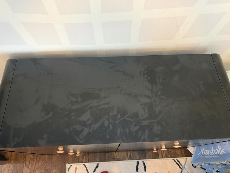 Example of surface after baby clothes were placed on surface