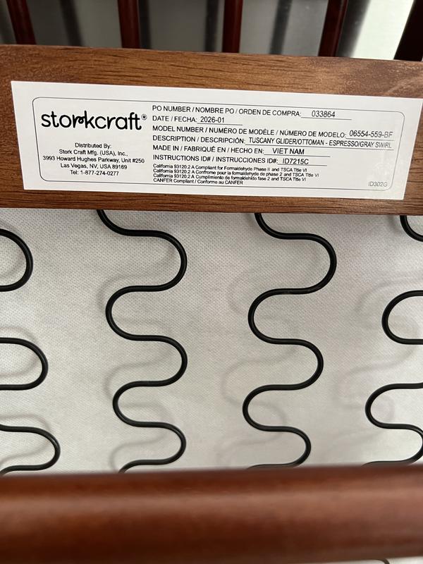 Label on chair base