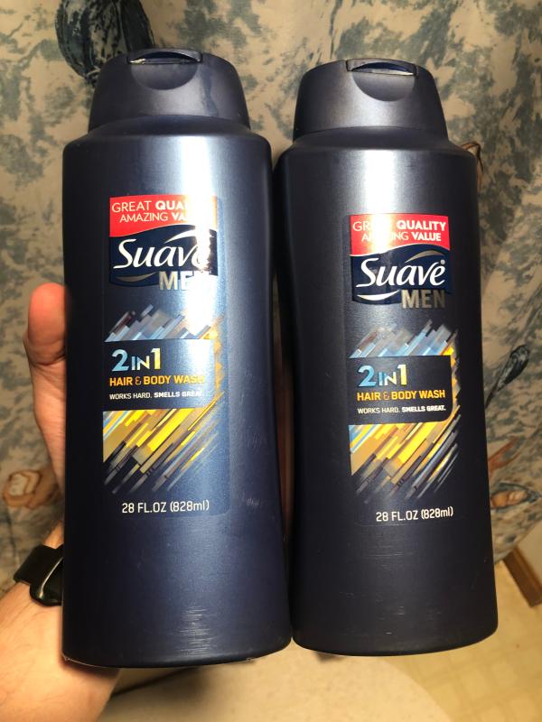 Suave Men Hair Face and Body Wash 3 in 1 Mens Body Wash, 15 fl oz - Baker's