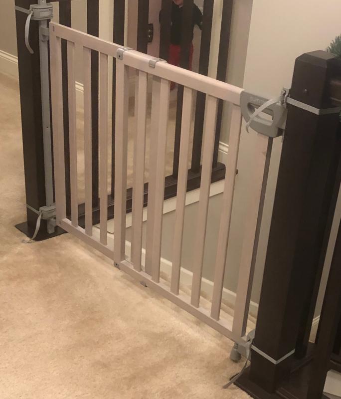 Summer™ Wood Banister and Stair Safety Gate in Gray | Bed Bath & Beyond