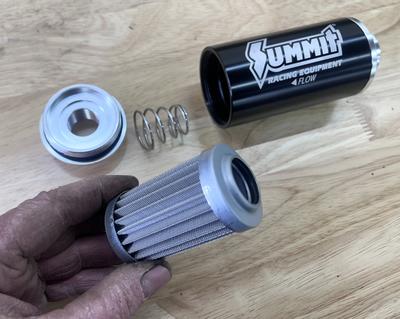 PQY Inline Aluminum Oil/Fuel Filter – AN6/AN8 Fittings, 100 Micron – Black