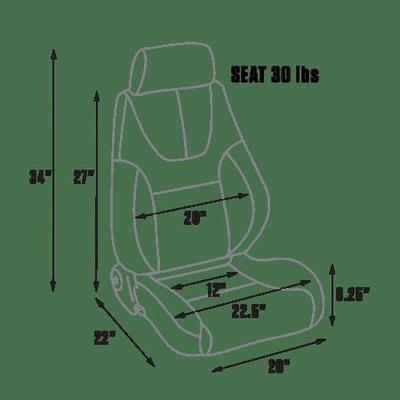 Scat 80-1250-51R Elite Lumbar DLX Series 1250 Seat