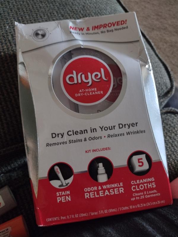 Dryel At-Home Dry Cleaner Refill Kit, Includes Dry Cleaning Cloths and  To-Go Stain Removal Pen - 10 Load Capacity