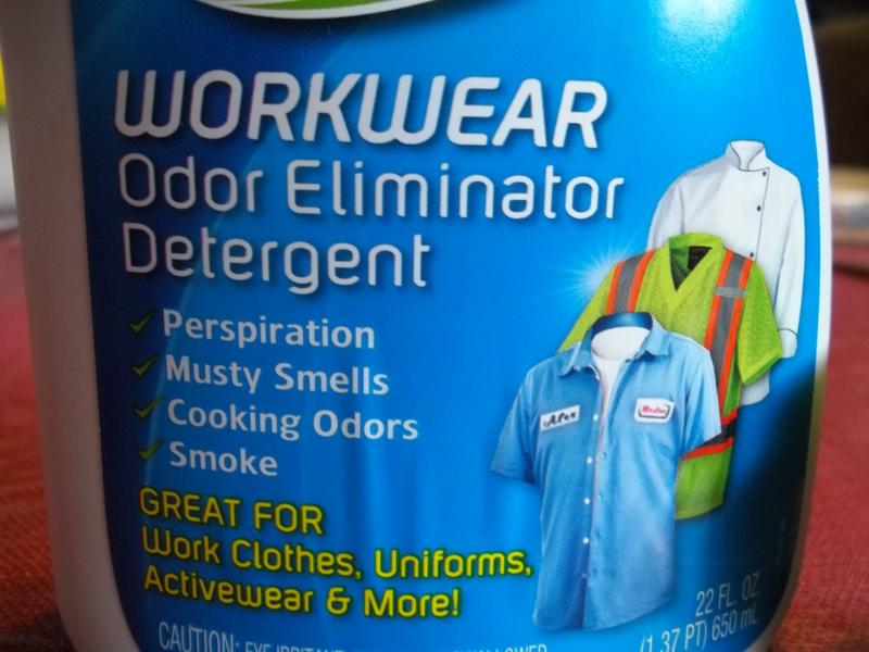 OUT ProWash Workwear Odor Eliminator and Stain Remover Laundry Detergent,  Great for Work Clothes, Uniforms, Active Wear, and More, 22 Ounce Bottle