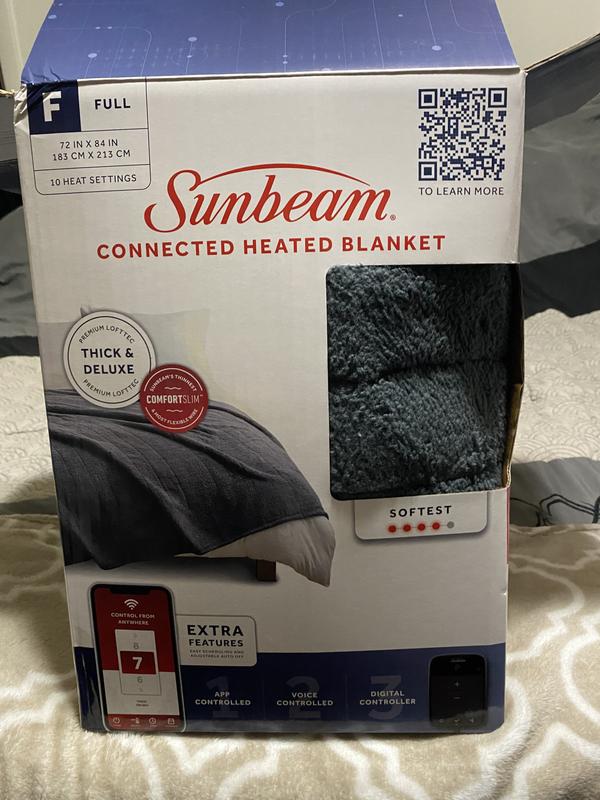 Sunbeam Slate Full Size Electric Lofttec Heated Electric Blanket with Wi-Fi  Connection 985118146M - The Home Depot