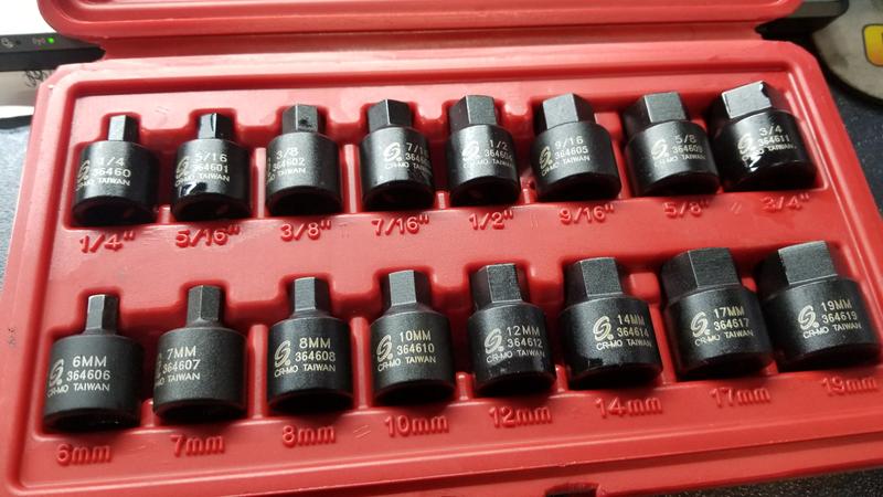 8 pc Combination Drive SAE Hex Bit Stubby Socket Driver Set (1/8-3/8), 208EFTAXSY