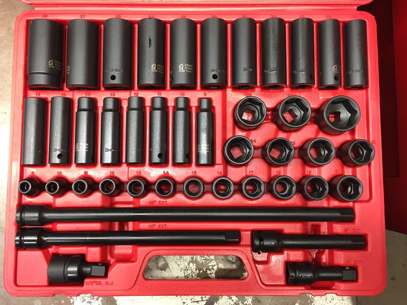 43pc 1/2 Dr. Metric Master Impact Socket Set - SUNEX Tools