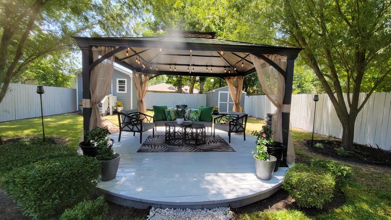 11x13 Aluminum Gazebo | Metal Hardtop Gazebo - SUNJOY 11x13 Aluminum Gazebo | Metal Hardtop Gazebo - SUNJOY