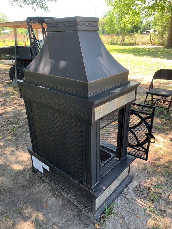 Sunjoy Heirloom Slate Wood Burning Fireplace