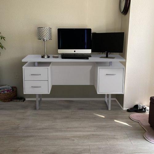 Customer Reviews Sunjoy Studio Space 60" White Study Writing Home