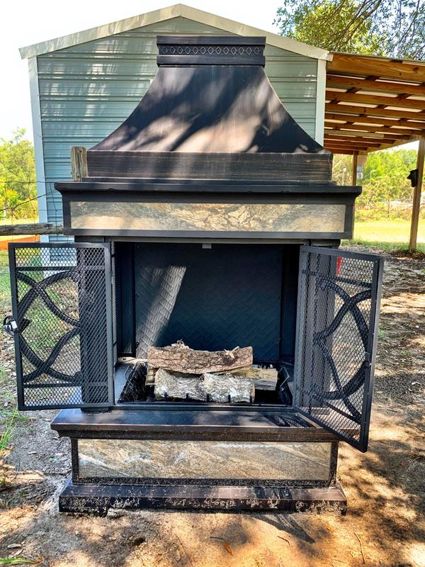 Sunjoy Heirloom Slate Wood Burning Fireplace