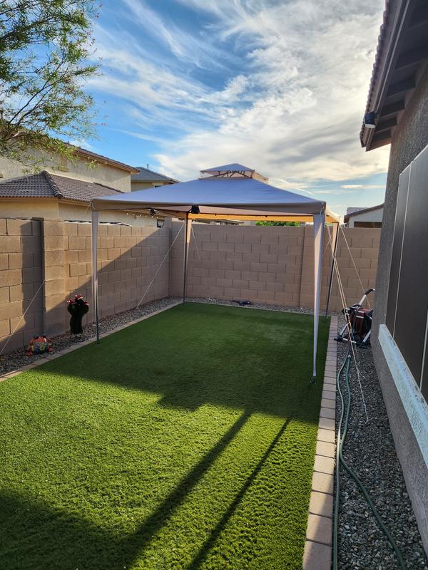 Sunjoy 11 ft. x 11 ft. 2-Tone Pop-Up Portable Steel Patio
