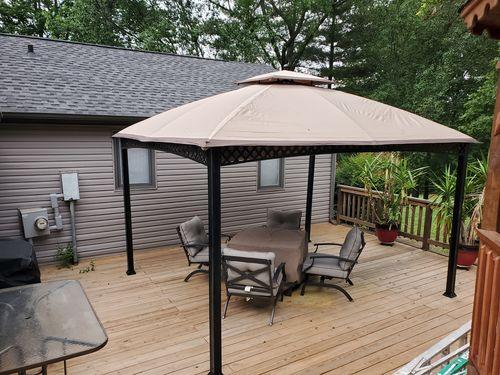 SUNJOY Khaki+Dark Brown Replacement Canopy (Deluxe Version